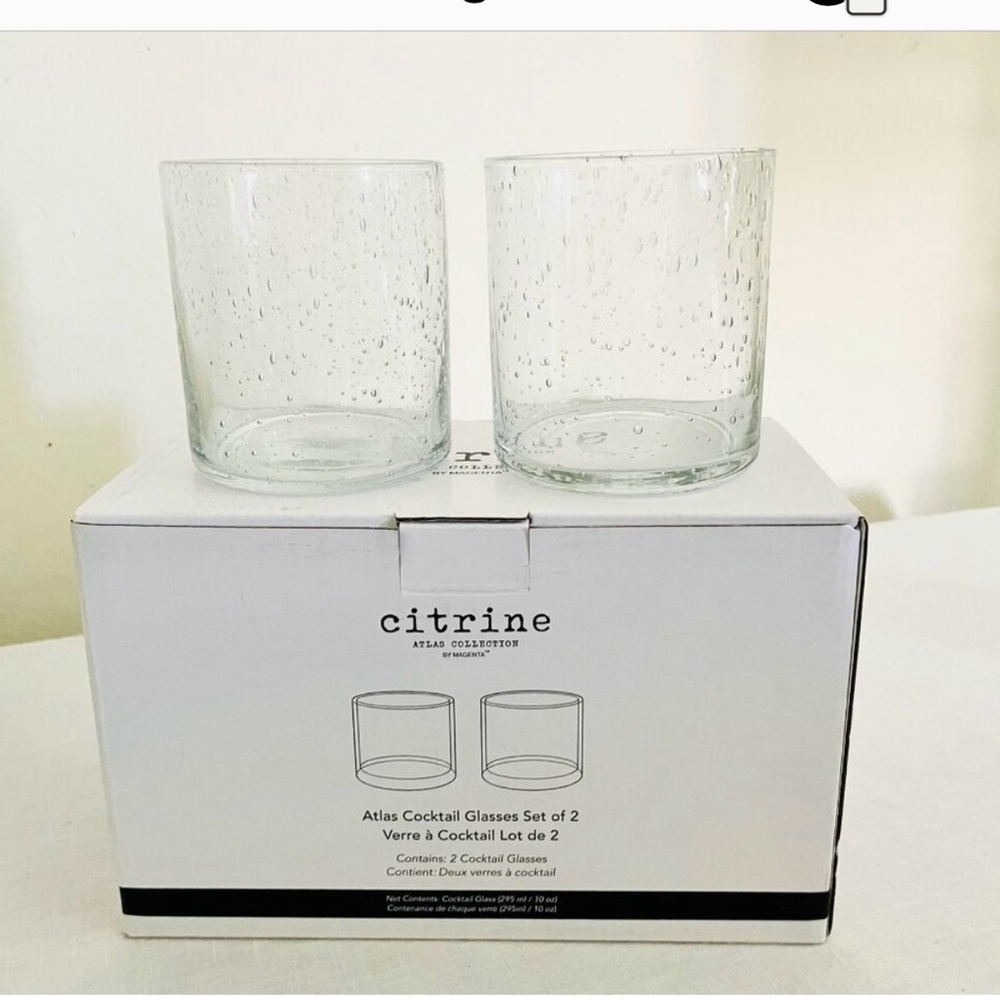 Citrine Atlas Collection Cocktail Glasses Set Of 2
